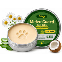 Petazy Metro Guard Paw Balm, 2.1 oz lick-safe organic tin for city paw protection, with aloe, chamomile and coconut